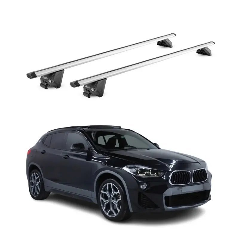 Top-Angebot Dachträger Grundtäger für BMW X2 F39 2018-2023 100kg Aluminium Silber 2tlg ABE
