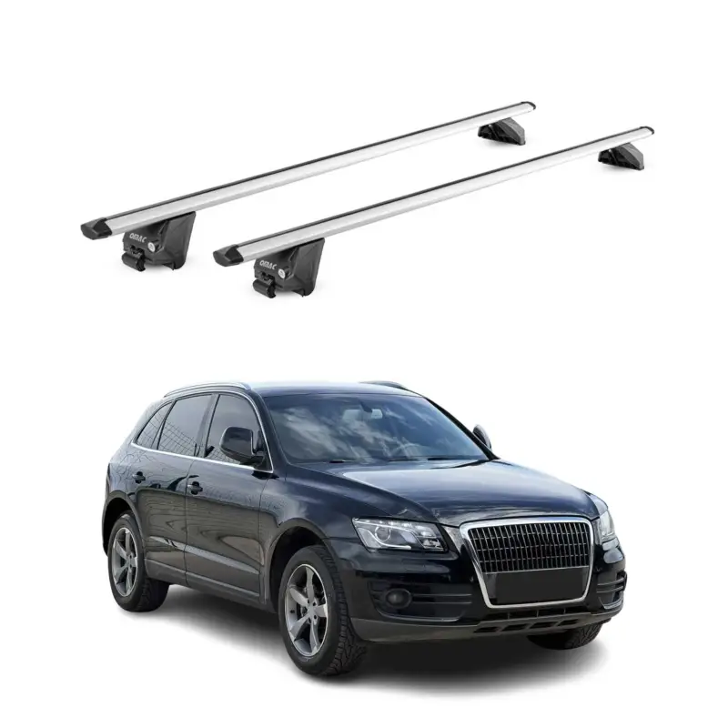 Nur Für Kurze Zeit Dachträger Grundtäger für Audi Q5 Sportback 2008-2025 100kg Alu Silber 2 tlg ABE