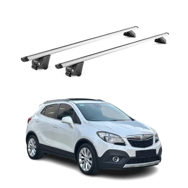 Preisreduziert Dachträger Grundtäger für Opel Mokka \\ Mokka X 2012-2019 100kg Alu Grau 2tlg ABE