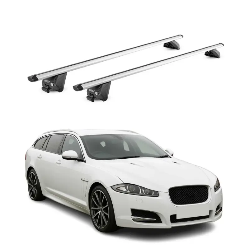 Dachträger Grundtäger für Jaguar XF Kombi 2012-2016 100kg Alu Silber 2tlg ABE Sale