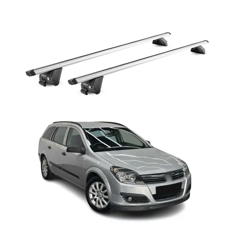 Begrenztes Angebot Dachträger Grundtäger für Opel Astra H J Kombi 2004-2015 100kg Alu Grau 2tlg ABE