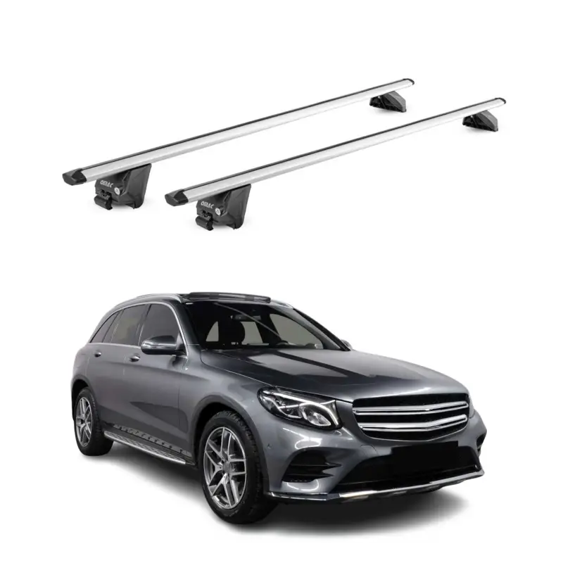 Dachträger Grundtäger für Mercedes GLC X253 2015-2022 100kg Alu Silber 2tlg ABE Preisreduziert