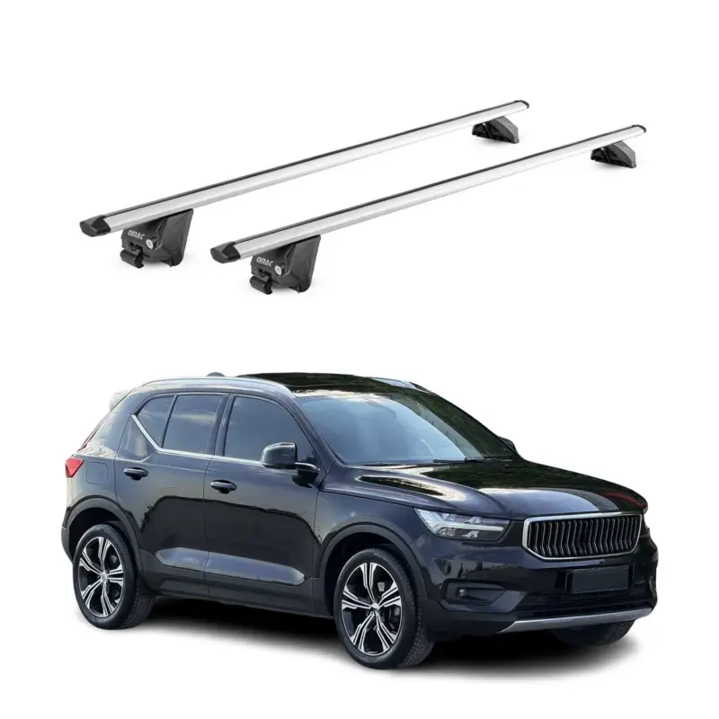 Echt Dachträger Grundtäger für Volvo XC40 2018-2026 100kg Aluminium Silber 2tlg ABE