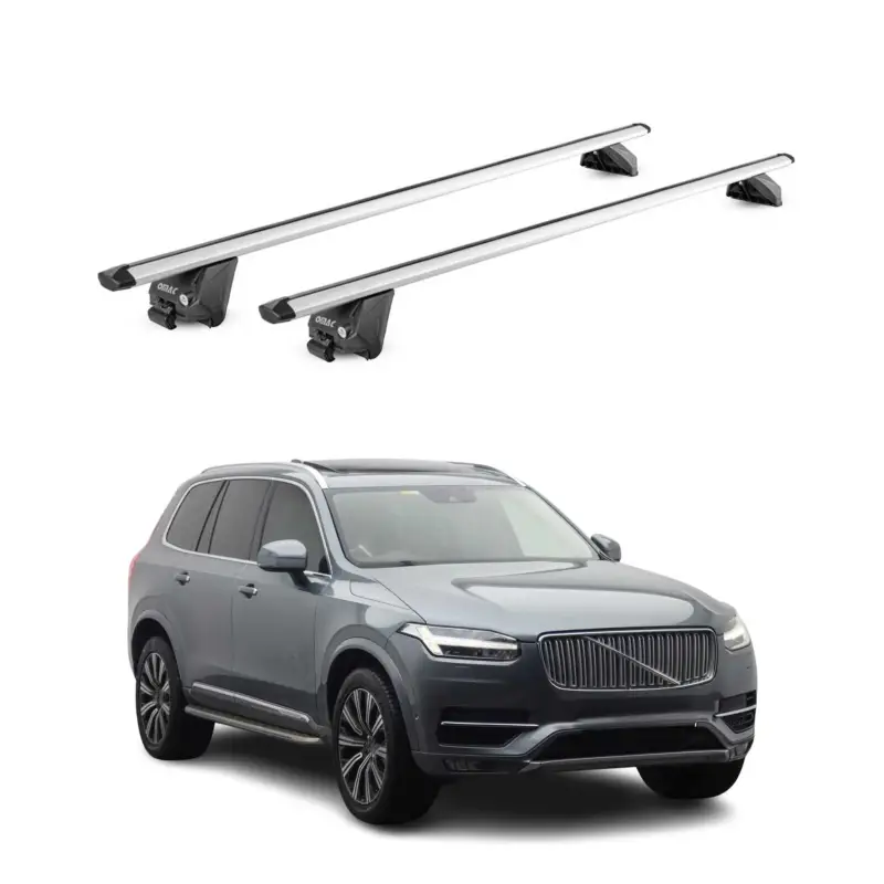 Dachträger Grundtäger für Volvo XC90 2015-2026 100kg Aluminium Silber 2tlg ABE Beliebt