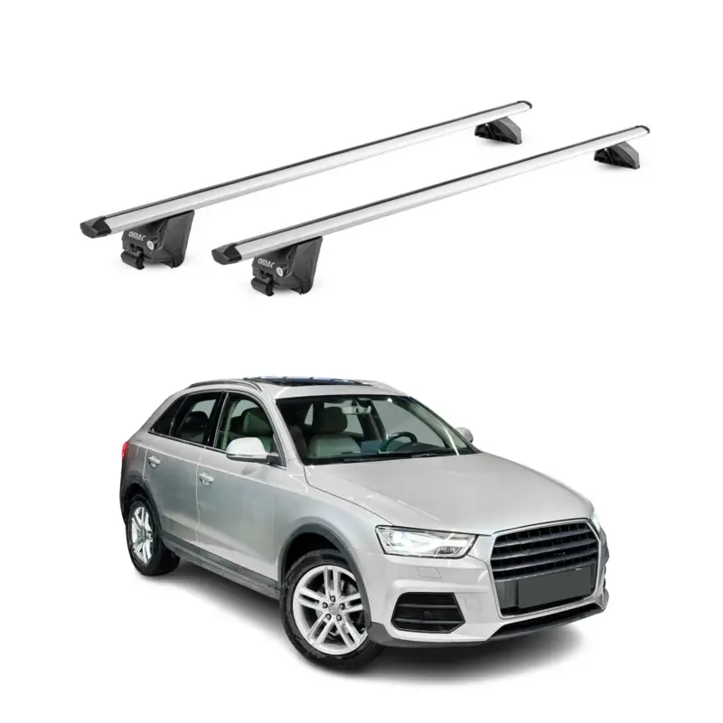 Geprüft Dachträger Grundtäger für Audi Q3 mk1 2011-2018 100kg Aluminium Silber 2tlg ABE