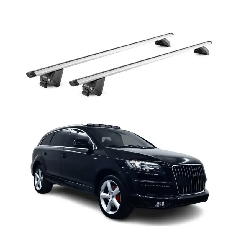 Aktuell Dachträger Grundtäger für Audi Q7 2005-2015 100kg Aluminium Silber 2tlg ABE