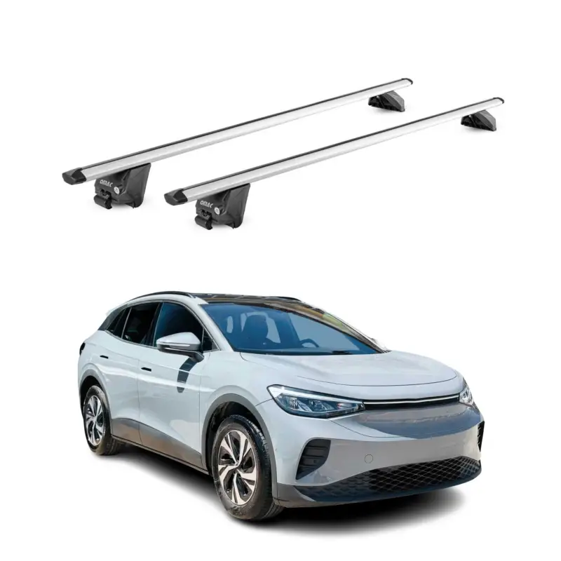 Dachträger Grundtäger für VW ID.4 2021-2026 100kg Aluminium Silber 2tlg ABE Garantierte Lieferung