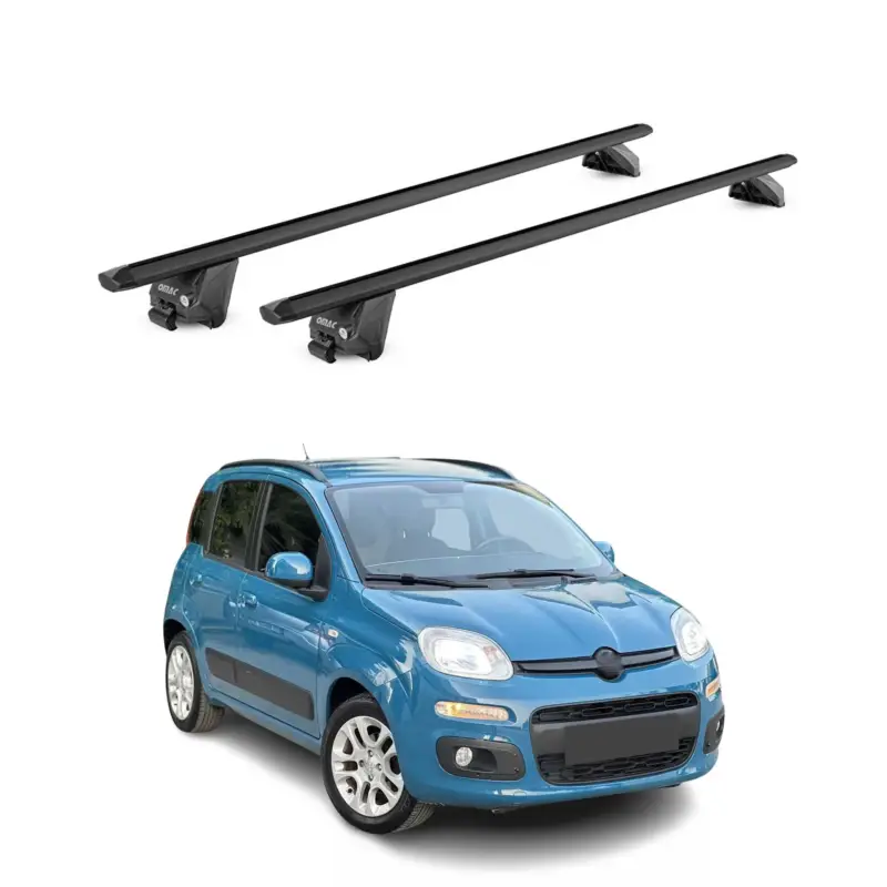 Begrenztes Angebot Dachträger Grundtäger für Fiat Panda III 2012-2026 100kg Alu Schwarz 2 tlg ABE