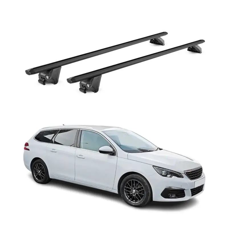 Neu Dachträger Grundtäger für Peugeot 308 Kombi 2013-2021 100kg Alu Schwarz 2x ABE
