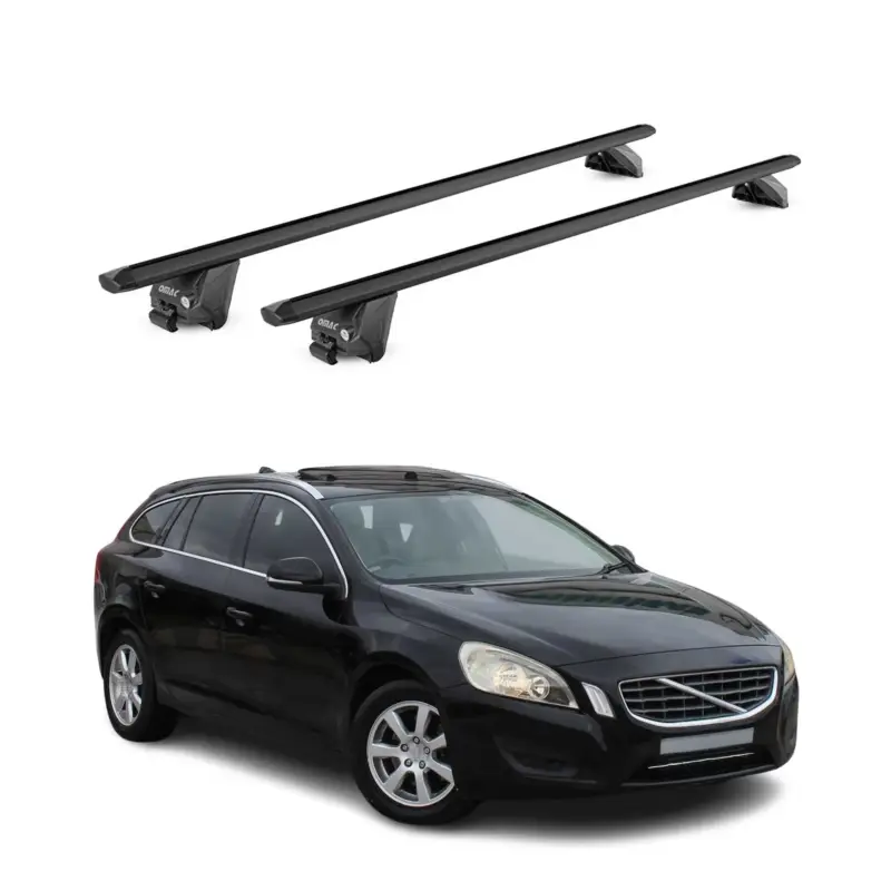 Schnäppchen Dachträger für Volvo V60 / Cross Country 2010-2018 100kg Alu Schwarz 2x ABE