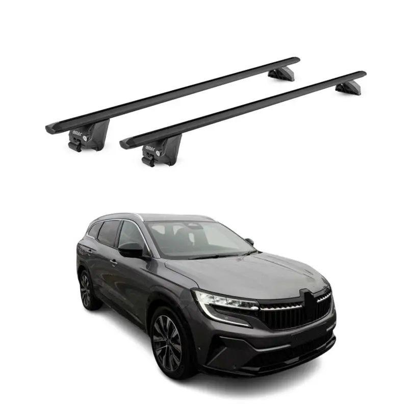Dachträger Grundtäger für Renault Espace 2023-2026 100kg Alu Schwarz 2 tlg ABE Direktkauf