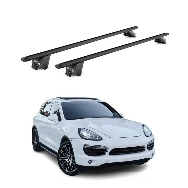 Aktuell Dachträger Grundtäger für Porsche Macan 2015-2026 100kg Alu Schwarz 2 tlg ABE
