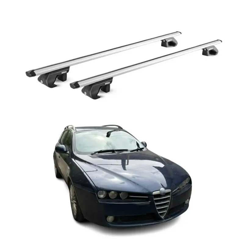 Dachträger Grundtäger für Alfa Romeo 159 Kombi 2005-2011 90kg Alu Silber 2x ABE Neu Im Sortiment