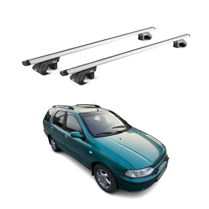 Expressversand Dachträger Grundtäger für Fiat Palio WeekEnd 1996-2007 90kg Alu Silber 2 tlg ABE