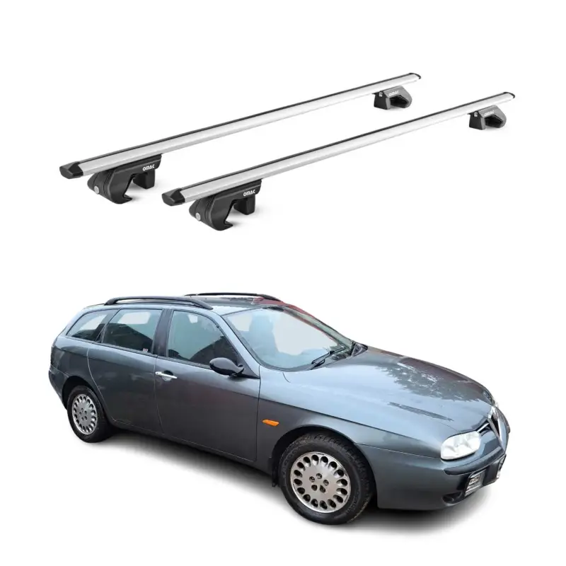 Dachträger für Alfa Romeo 156 Crosswagon 2003-2007 FL 5tür 90kg Alu ABE Silber Garantierte Lieferung