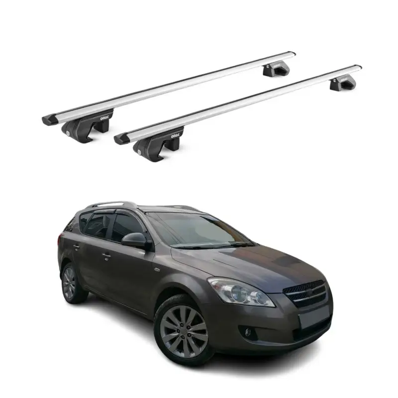 Beliebt Dachträger Grundtäger für Kia Cee'd Kombi ED 2007-2012 90kg Alu Silber 2 tlg ABE