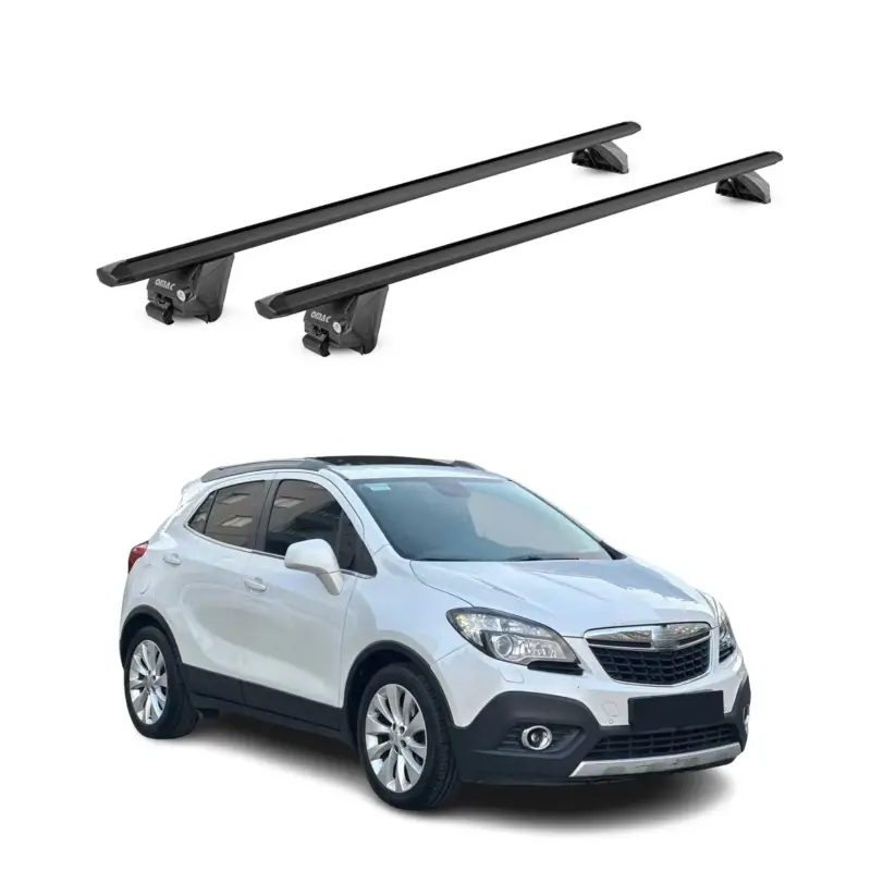 Zertifiziert Dachträger Grundtäger für Opel Mokka \\ Mokka X 2012-2019 100kg Alu Schwarz ABE