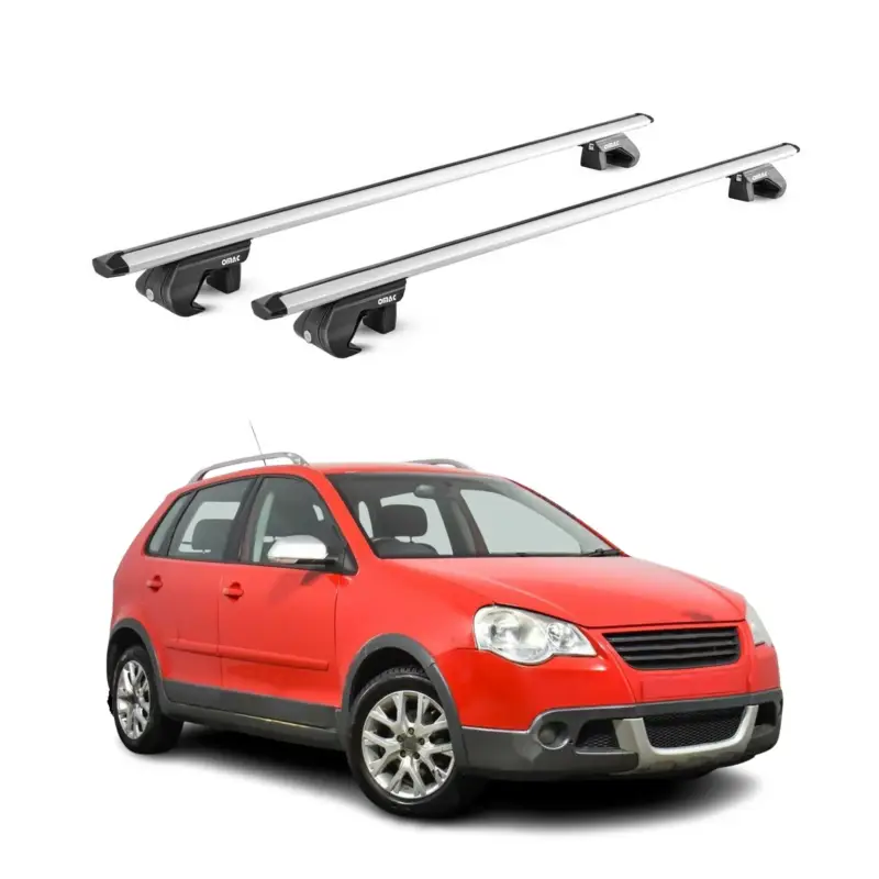 Kracherpreis Dachträger Grundtäger für VW Polo 9N 6R 2002-2017 90kg Alu Silber 2 tlg ABE