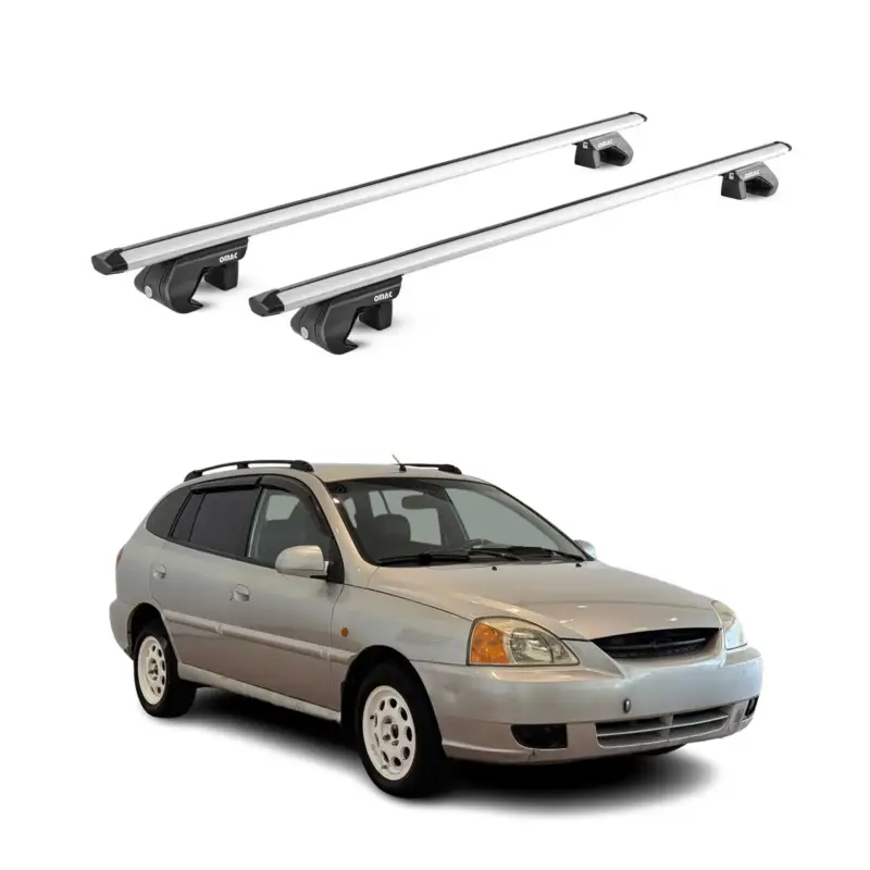 Dachträger Grundtäger für Kia Rio Kombi 2000-2005 90kg Alu Silber 2 tlg ABE Preis Gesenkt