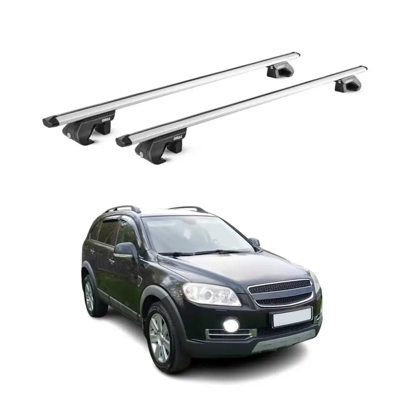 Beliebt Dachträger Grundtäger für Chevrolet Captiva 2006-2016 90kg Alu Silber 2 tlg ABE