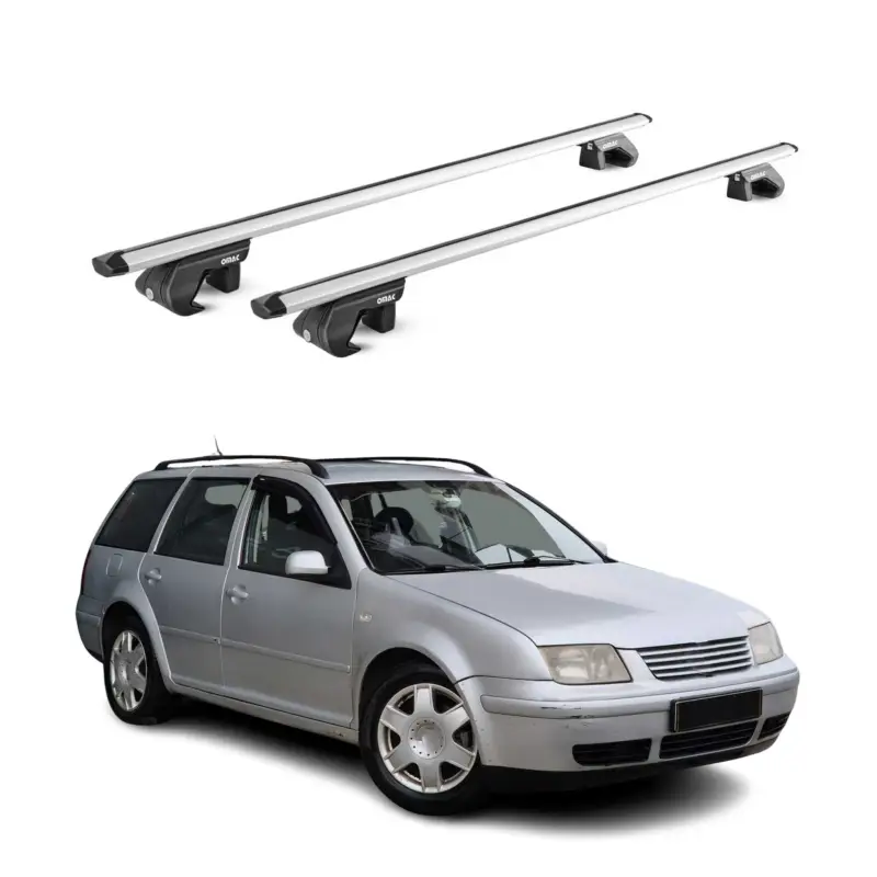 Dachträger Grundtäger für VW Bora Variant 1999-2005 90kg Alu Silber 2 tlg ABE Sale