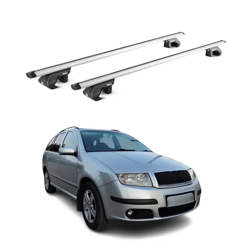 Must-Have Dachträger Grundtäger für Skoda Fabia Kombi 1999-2021 5 tür 90kg Alu Grau 2x ABE