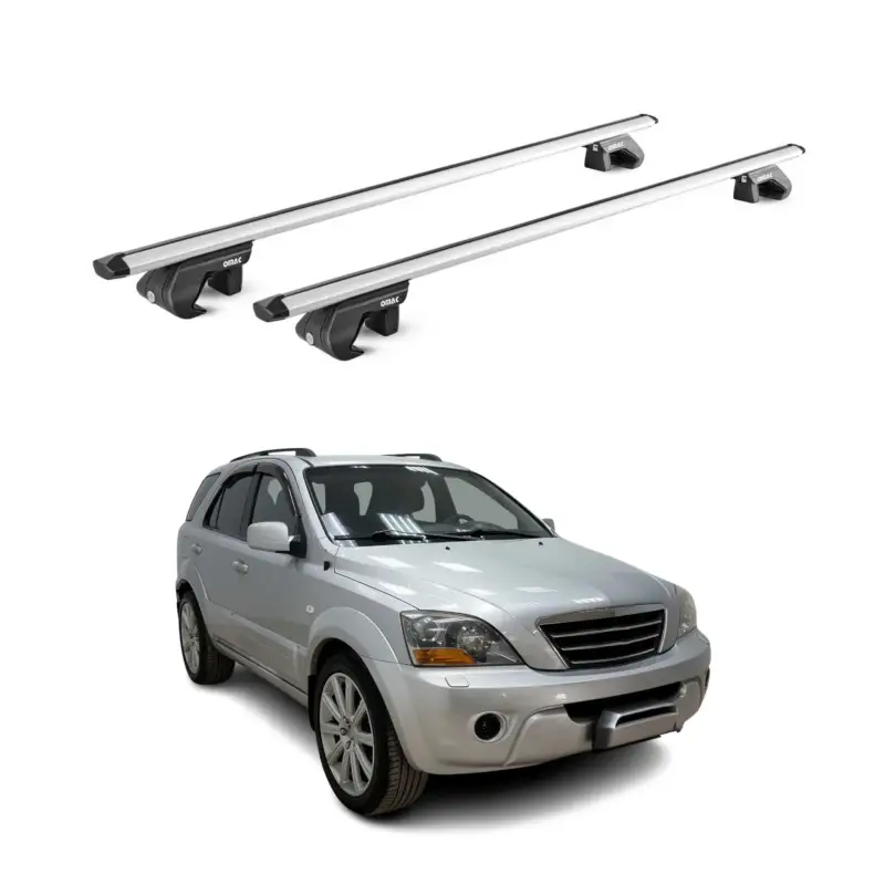 Dachträger Grundtäger für Kia Sorento 2002-2009 90kg Aluminium Silber 2 tlg ABE Wochenendangebot
