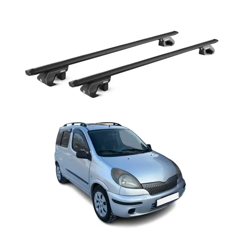 Sichere Zahlung Dachträger Grundtäger für Toyota Yaris Verso 1999-2005 90kg Alu Schwarz 2x ABE