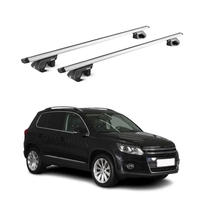 Garantierte Lieferung Dachträger Grundtäger für VW Tiguan mk1 2007-2016 90kg Alu Silber 2tlg ABE