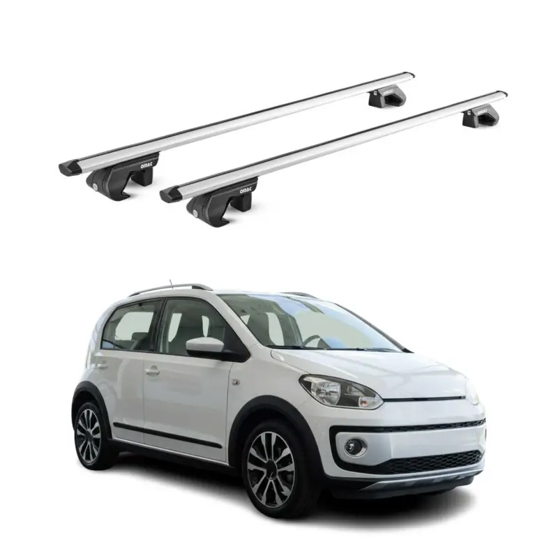 Kracherpreis Dachträger Grundtäger für VW Cross Up! 2012-2019 90kg Aluminium Silber 2 tlg ABE