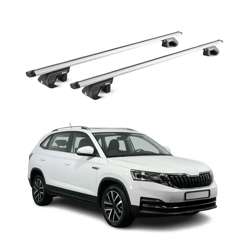 Finale Aktion Dachträger Grundtäger für Skoda Kamiq 2019-2026 90kg Aluminium Silber 2 tlg ABE