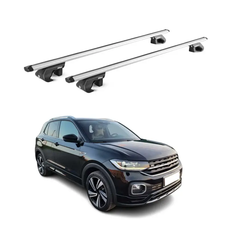 Nur Heute Dachträger Grundtäger für VW T-Cross 2019-2026 90kg Aluminium Silber 2 tlg ABE