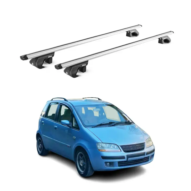 Dachträger Grundtäger für Fiat Idea 2003-2012 90kg Aluminium Silber 2 tlg ABE Sichere Zahlung