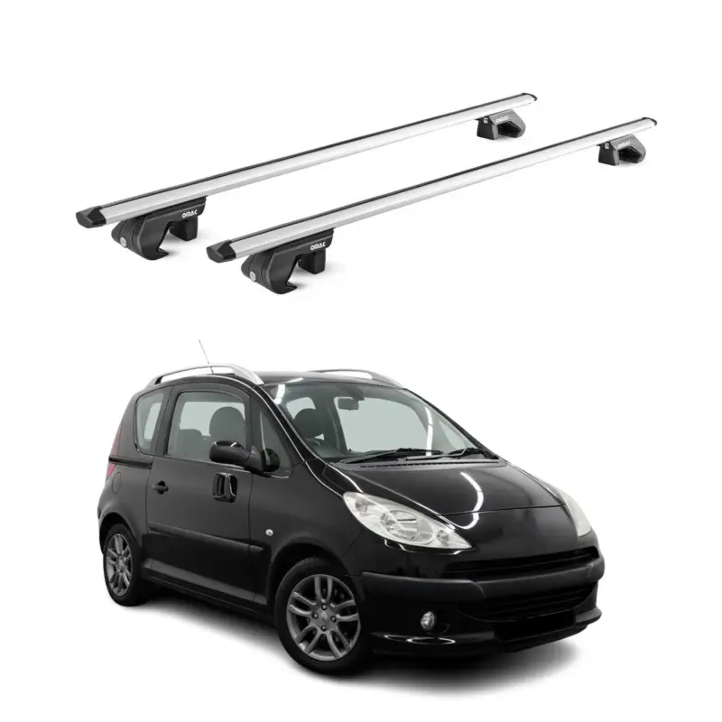 Dachträger Grundtäger für Peugeot 1007 2004-2009 3 tür 90kg Alu Silber 2 tlg ABE Schneller Versand