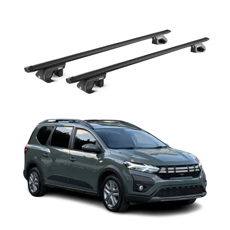 Markenware Dachträger Grundtäger für Dacia Jogger 2022-2026 90kg Alu Schwarz 2 tlg ABE