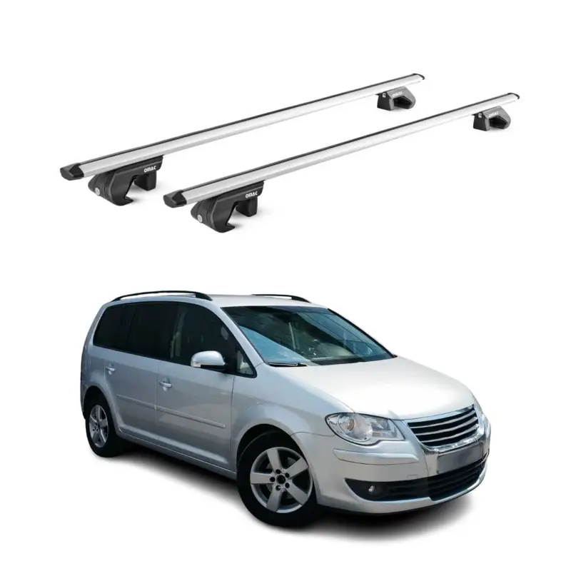 Günstig Dachträger Grundtäger für VW Touran 1T 5T 2003-2026 5 tür 90kg Alu Silber 2x ABE