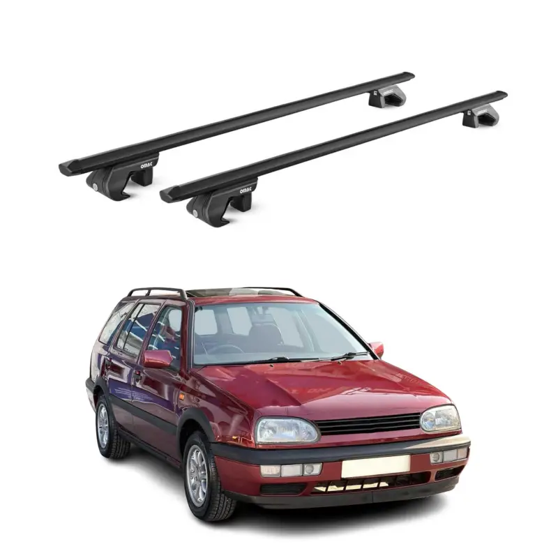 Aktuell Dachträger Grundtäger für VW Golf III IV Kombi 1993-2006 90kg Alu Schwarz 2x ABE