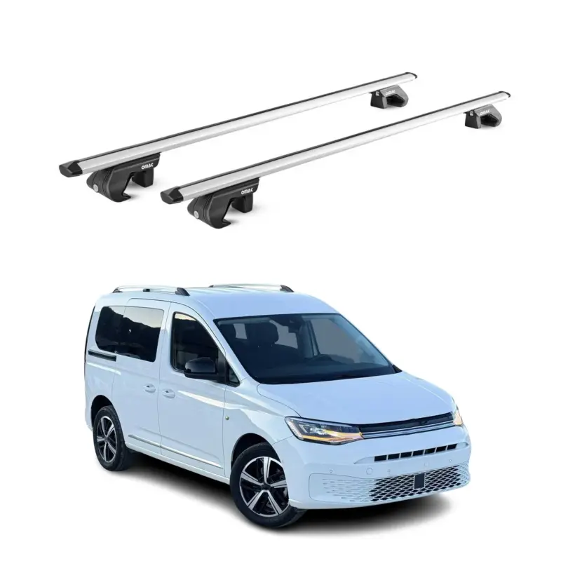 Dachträger Grundtäger für VW Caddy 2020-2026 5 tür 90kg Alu Silber 2 tlg ABE Billig