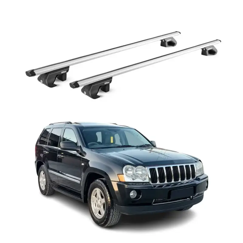 Neue Ware Dachträger Grundtäger für Jeep Grand Cherokee WK 2005-2010 90kg Alu Grau 2x ABE