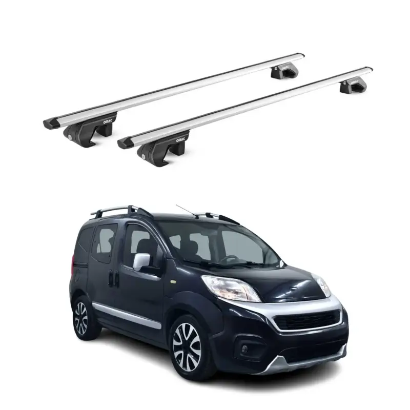 Dachträger für Fiat Fiorino Kurze Dachreling 2008-2020 5 tür 90kg Alu ABE Silber Bestseller