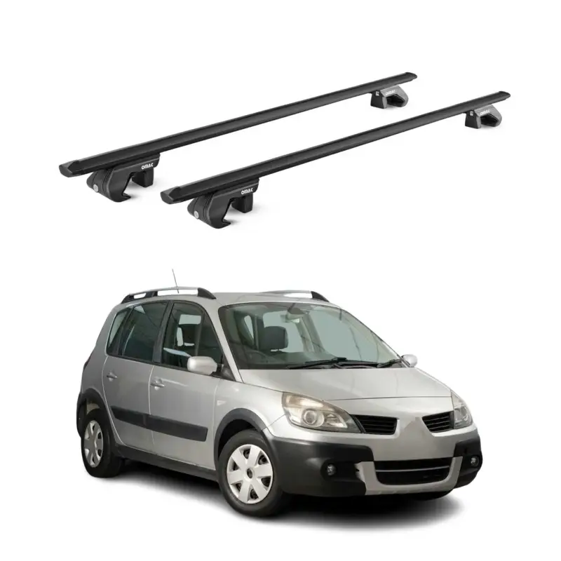 Markenware Dachträger für Renault Scenic II Conquest 2007-2009 5 tür 90kg Alu ABE Schwarz