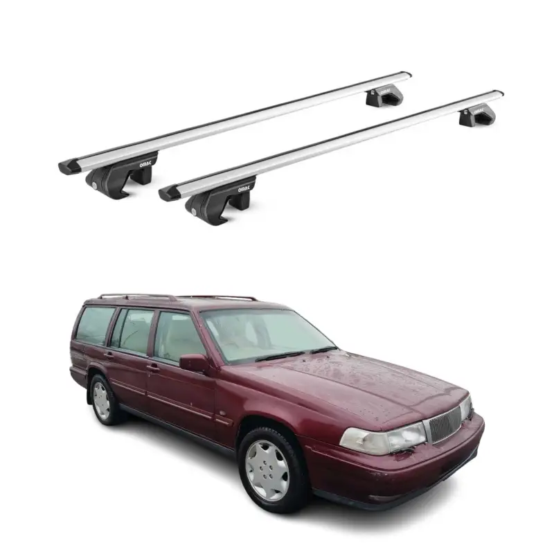 Sofort Bestellen Dachträger Grundtäger für Volvo 940 1990-1998 5 tür 90kg Alu Silber 2 tlg ABE