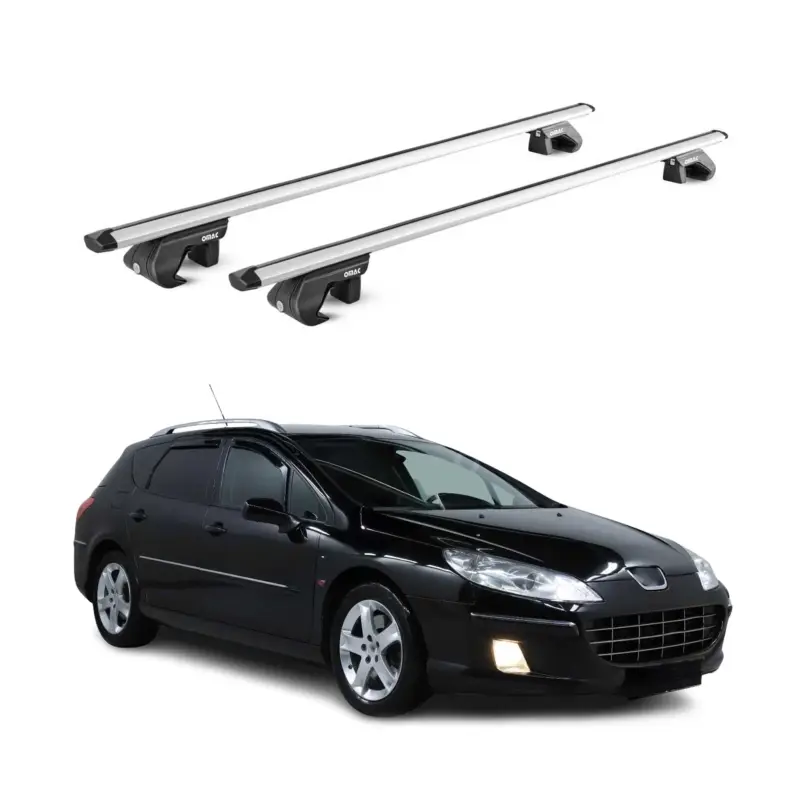 Dachträger Grundtäger für Peugeot 407 Kombi 2004-2011 90kg Alu Silber 2 tlg ABE Nur Heute