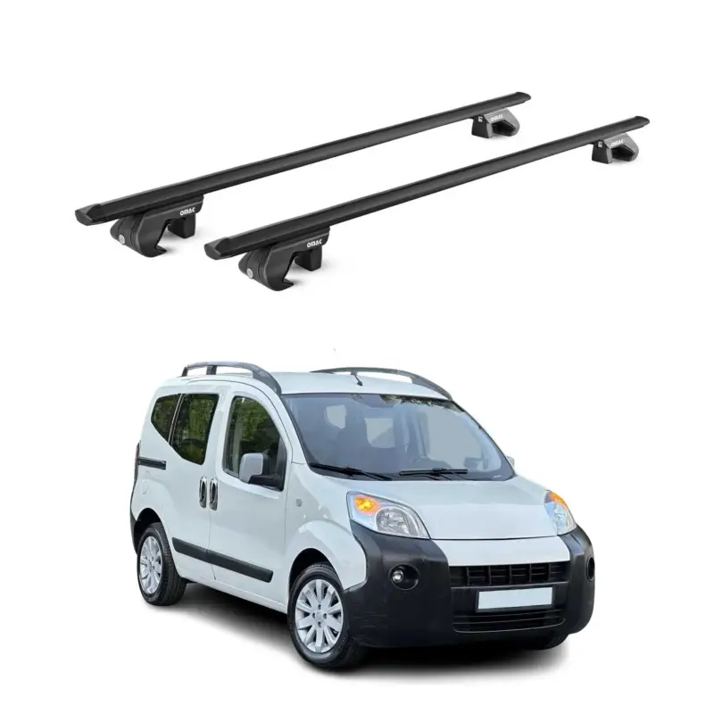 Jetzt Kaufen Dachträger Grundtäger für Citroen Nemo 2008-2013 3-5 tür 90kg Alu Schwarz 2x ABE