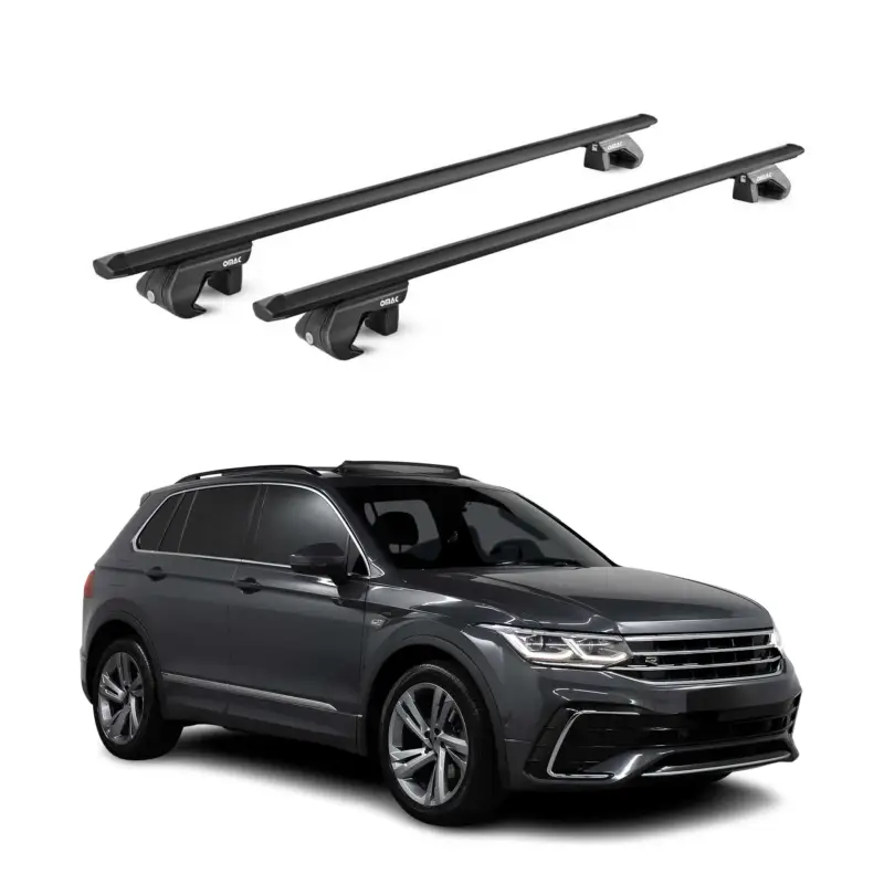 Heißes Angebot Dachträger für VW Tiguan 5N AD1 Allspace 2016-2024 90kg Alu Schwarz 2x ABE