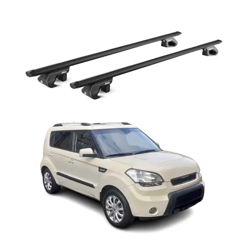 Nur Für Kurze Zeit Dachträger Grundtäger für Kia Soul 2008-2013 5 tür 90kg Alu Schwarz 2 tlg ABE