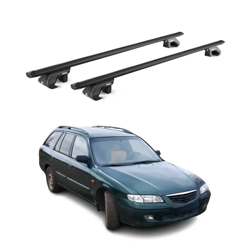 Dachträger Grundtäger für Mazda 626 GW Kombi 1998-2002 5tür 90kg Alu ABE Schwarz Versand Am Gleichen Tag