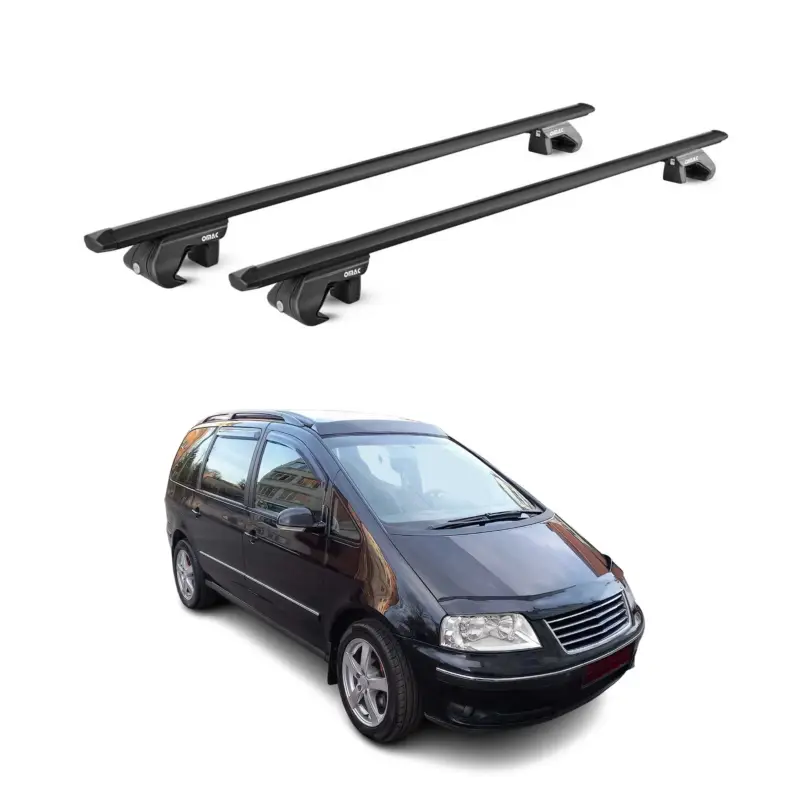 Dachträger Grundtäger für VW Sharan 7M 7N 1995-2022 5 tür 90kg Alu Schwarz ABE Preisknaller