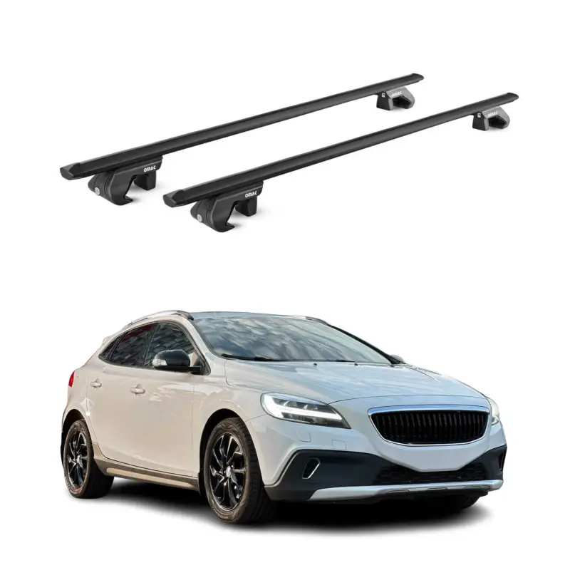 Dachträger für Volvo V40 Cross Country 2013-2019 5 tür 90kg Alu Schwarz 2x ABE Letzte Chance