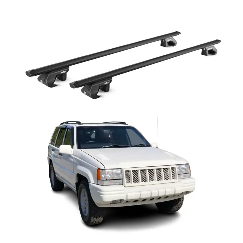 Günstig Dachträger für Jeep Grand Cherokee ZJ 1992-1998 5 tür 90kg Alu Schwarz 2x ABE